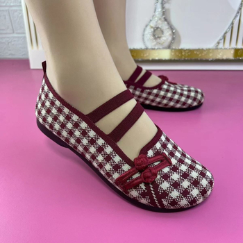 Női vászon Slip-On cipő nyárra, könnyű és légáteresztő, felső rész vászon, talp műanyag, kockás mintázat