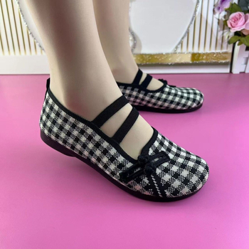 Női vászon Slip-On cipő nyárra, könnyű és légáteresztő, felső rész vászon, talp műanyag, kockás mintázat