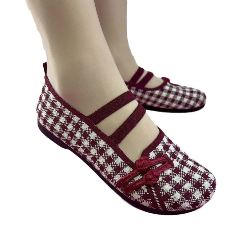 Női vászon Slip-On cipő nyárra, könnyű és légáteresztő, felső rész vászon, talp műanyag, kockás mintázat