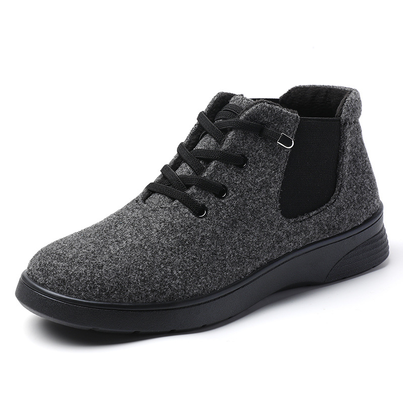 Ženske zimske slip-on čizme s flanelom, podstava od umjetnog kratkog pliša, PVC đon, elastična traka za zatvaranje, niski ravni potpetice 1–3 cm