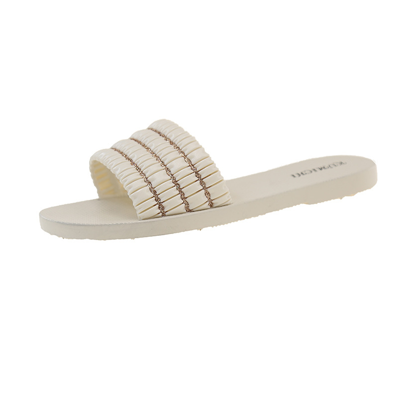 Ženske sandale s jednim remenom, PVC gornji dio, ravna potplata, protuklizna mekana podloga, debljina potplata 0–3 cm