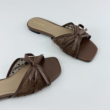 Női hálós felsőrésszel, nyitott lábujjakkal, masnival, PU béléssel, gumitalppal