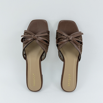 Női hálós felsőrésszel, nyitott lábujjakkal, masnival, PU béléssel, gumitalppal