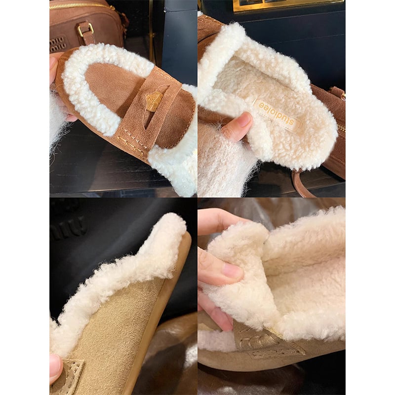 Cipele-slip-on s ovčjom vunom za vanjsku upotrebu, EVA potplat, jesen 2024