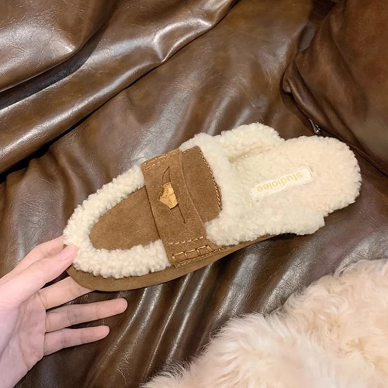 Cipele-slip-on s ovčjom vunom za vanjsku upotrebu, EVA potplat, jesen 2024