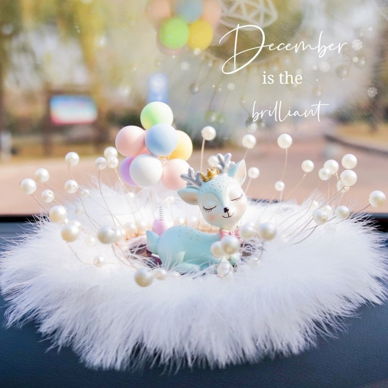 Διακόσμηση αυτοκινήτου με μοτίβο ελάφι για ασφαλή ταξίδια, θήκη αρώματος, μπαλόνι εξομολόγησης, αντιολισθητικό χαλάκι με μαργαριράκια και φτερά • Υλικό: ρητίνη • Στυλ: Μοντέρνο • Λειτουργία: Ευλογία