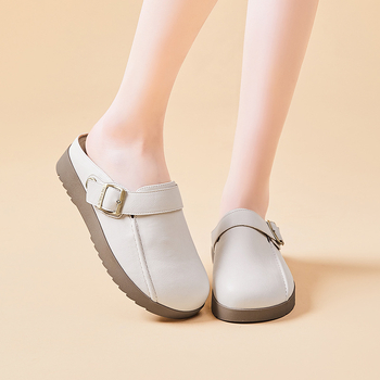 Zatvorene prstene slip-on cipele sa debelim potplatom, gornji dio od super vlakna, unutarnja od umjetne kože, potplata od plastike, jednobojni uzorak, udoban casual stil, Proljeće 2025