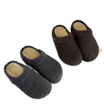 Birkenstock-stil platformske papuče s gornjim dijelom od umjetnog pliša, unutarnja proziva umjetnom dlakom, gumena potplata, visina platforme 0–3 cm, jesen-zima 2025
