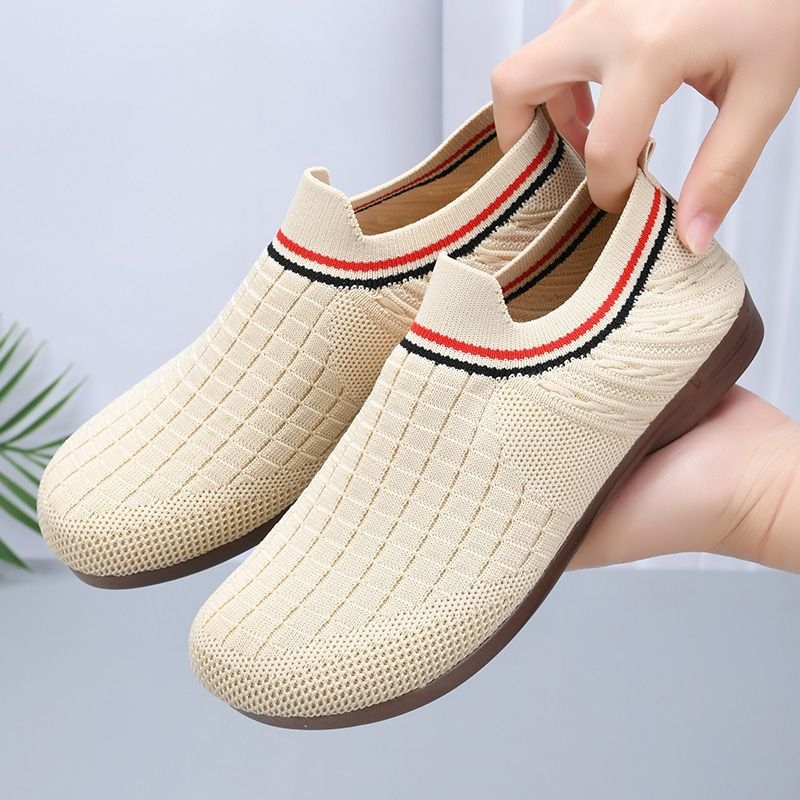 Ženske udobne slip-on tenisice s okruglim vrhom, gornji dio Flying weave, prozračna mrežasta podstava, niski gležanj, đon PVC injekcijski oblikovan