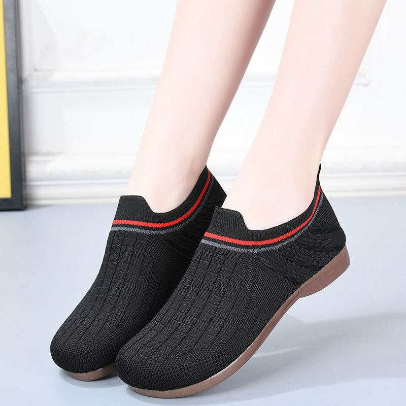 Ženske udobne slip-on tenisice s okruglim vrhom, gornji dio Flying weave, prozračna mrežasta podstava, niski gležanj, đon PVC injekcijski oblikovan