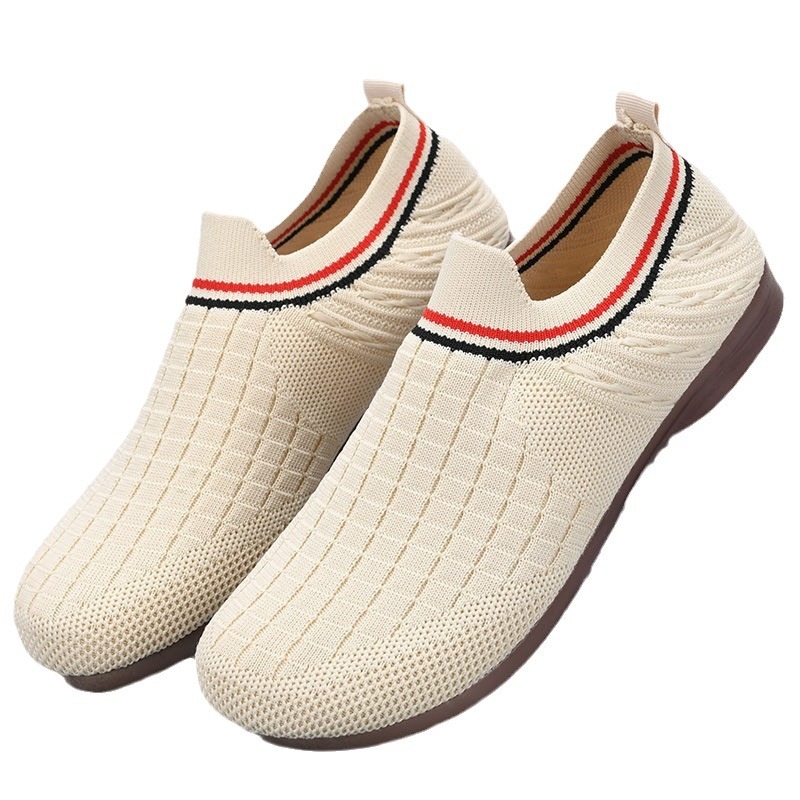 Ženske udobne slip-on tenisice s okruglim vrhom, gornji dio Flying weave, prozračna mrežasta podstava, niski gležanj, đon PVC injekcijski oblikovan