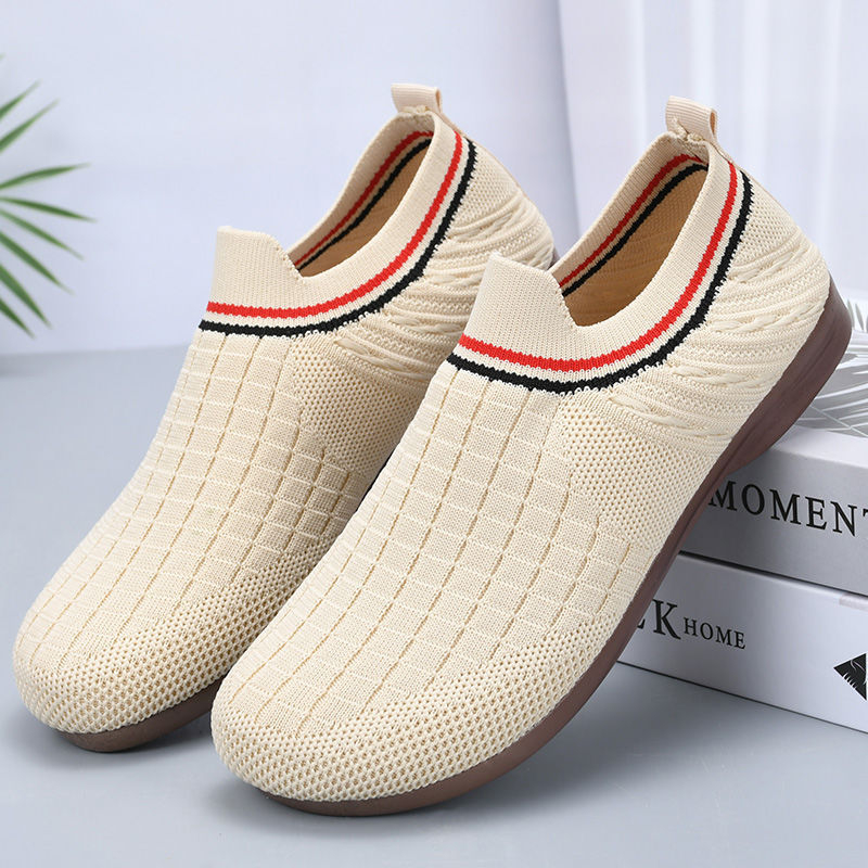 Ženske udobne slip-on tenisice s okruglim vrhom, gornji dio Flying weave, prozračna mrežasta podstava, niski gležanj, đon PVC injekcijski oblikovan