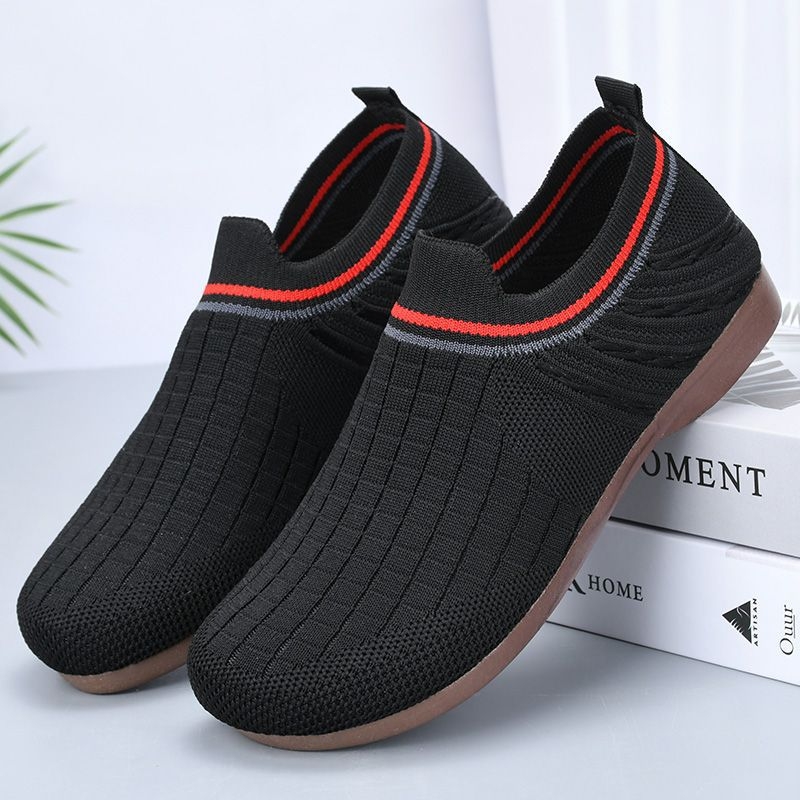 Ženske udobne slip-on tenisice s okruglim vrhom, gornji dio Flying weave, prozračna mrežasta podstava, niski gležanj, đon PVC injekcijski oblikovan