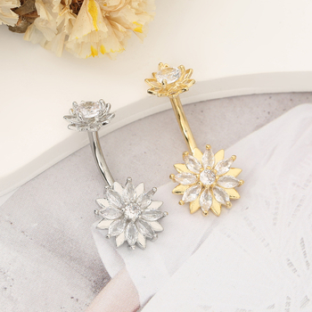 Kupni prsten za pupak s cvjetnim dizajnom, unisex, elektroplatirani premaz