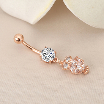 Unisex prsten za pupak s motivom sove – bakar, elektroplatirano, nakit za pupak, ukras pupka