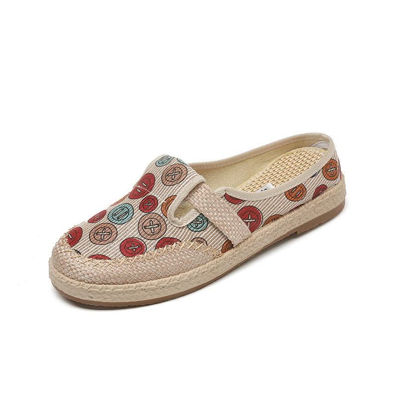 Ženske slip-on platnene tenisice s okruglim vrhom, prozračne, mekan potplat