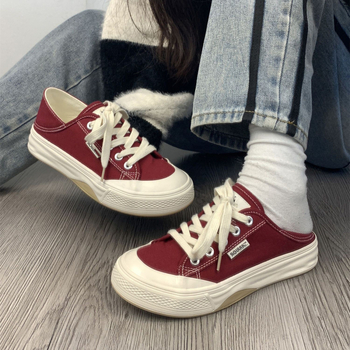 Casual slip-on platnene tenisice za žene — prozračan gornji dio od platna, EVA potplat, okrugli vrh, tekstilna uložak, srednje visine
