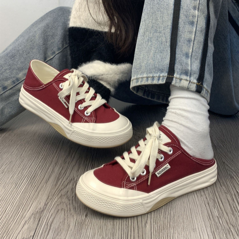 Casual slip-on platnene tenisice za žene — prozračan gornji dio od platna, EVA potplat, okrugli vrh, tekstilna uložak, srednje visine