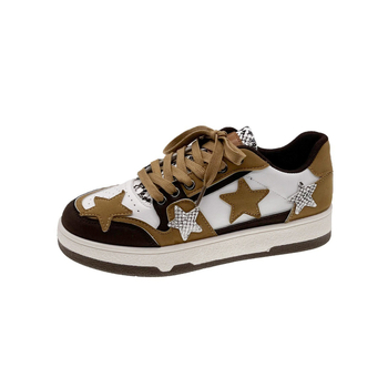 Női skateboardcipő – vászon felsőrész, gumitalp, color block mintázat, lace-up záródás
