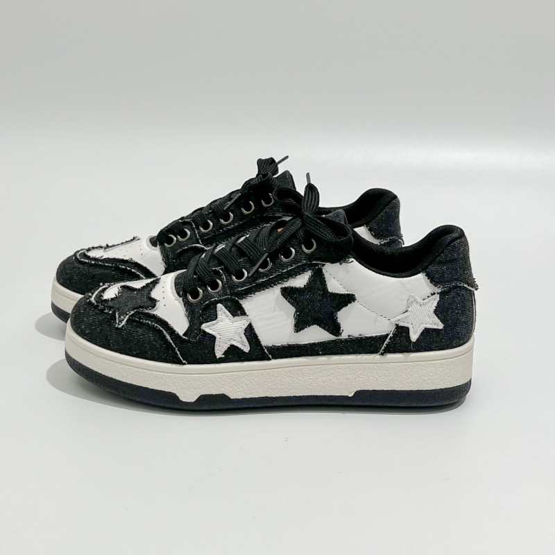 Női skateboardcipő – vászon felsőrész, gumitalp, color block mintázat, lace-up záródás