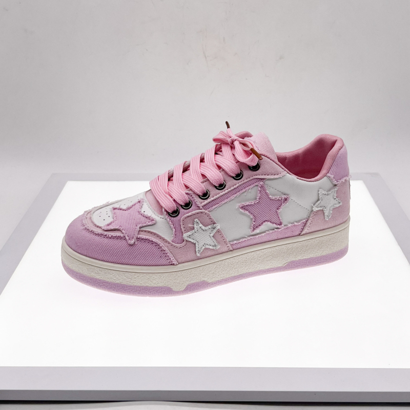 Női skateboardcipő – vászon felsőrész, gumitalp, color block mintázat, lace-up záródás