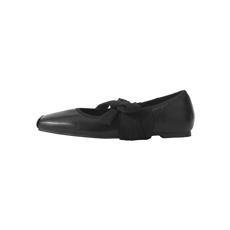 Ženske strappy balerinke s kvadratnim vrhom, platnena gornja strana, EVA ulošak, gumeni potplat, niski 1-3 cm
