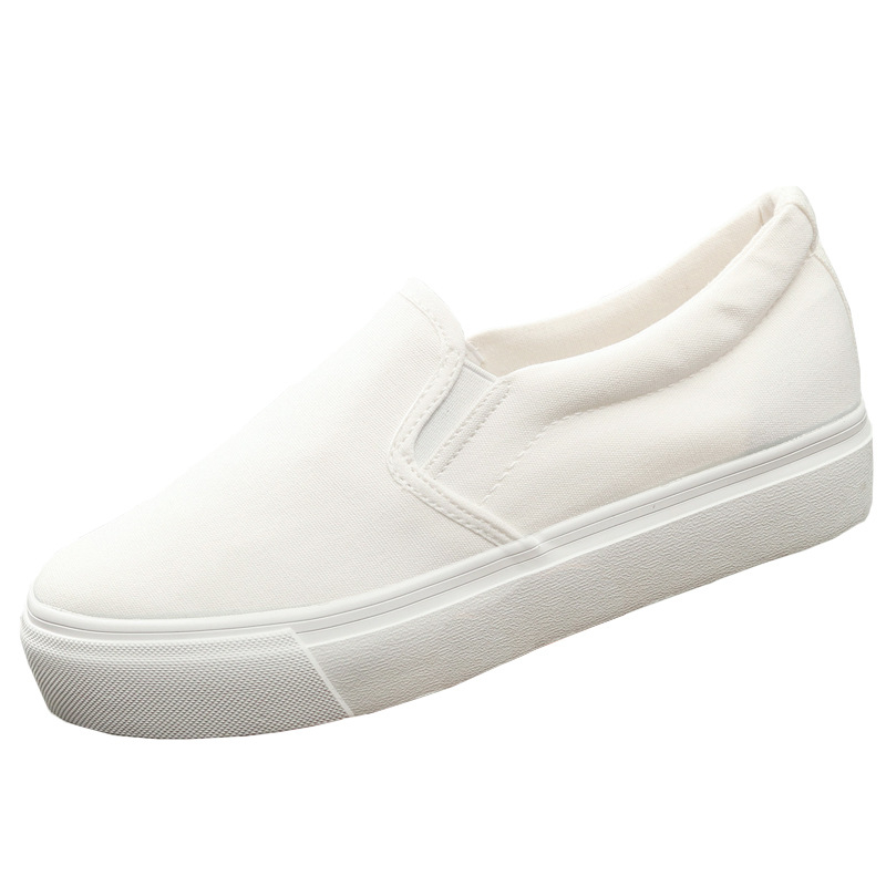 Zi Meiyi ženske platnene Slip-on tenisice s platformom, povećanje visine, vulkanizirana gumena potplata, niski kroj