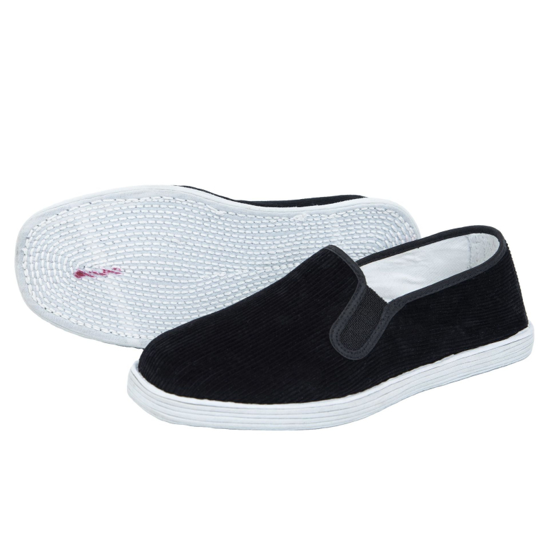 Kézzel készített női vászoncipő, pamut felsőrész, többszörös rétegű talp, négyszögletes orr, lapos sarok