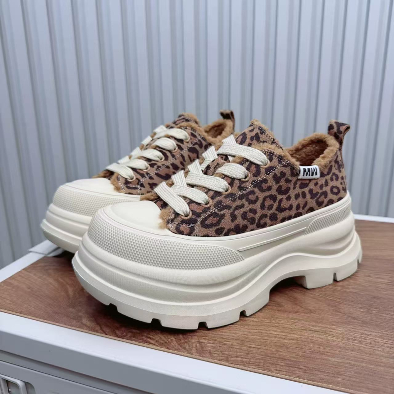 Casual tenisice s platformom, okrugli nos, gornji dio od kože goveda, 6–8 cm visok pet, EVA đon