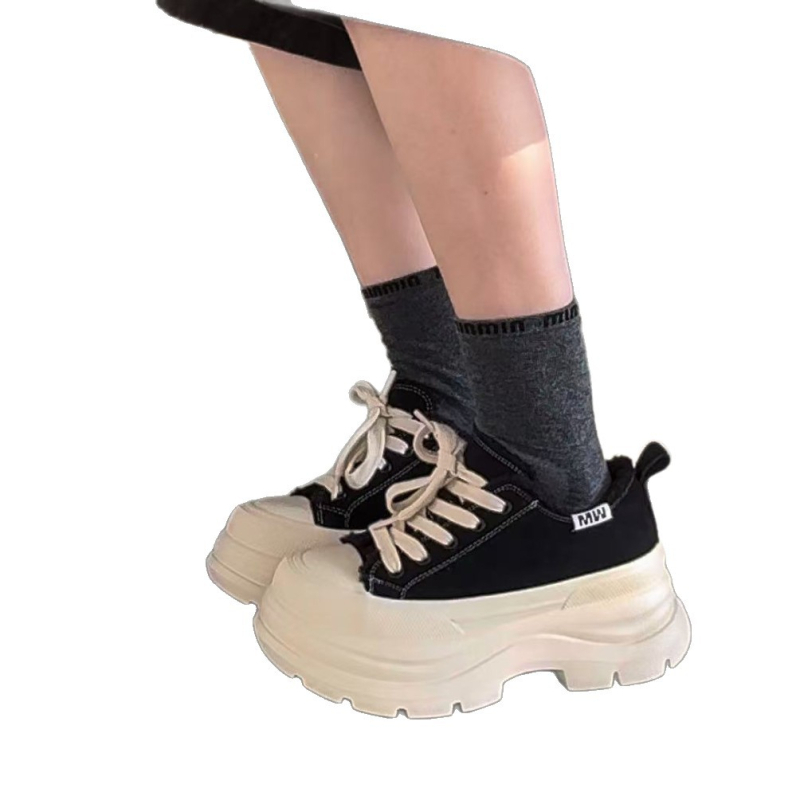 Casual tenisice s platformom, okrugli nos, gornji dio od kože goveda, 6–8 cm visok pet, EVA đon