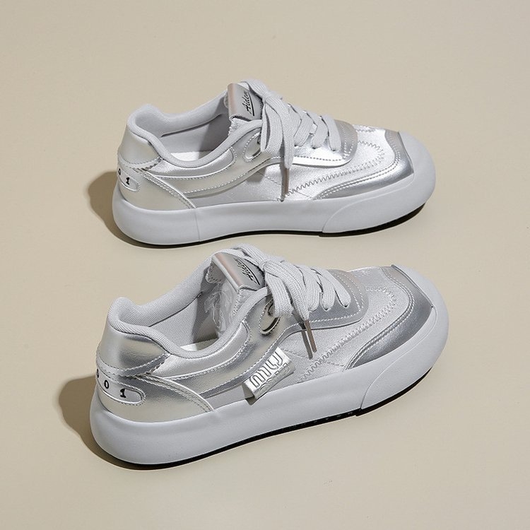 Női vastag talpú lapos cipő – csúszásmentes, PU felsőrész, fűzővel záródó, könnyű, lélegző