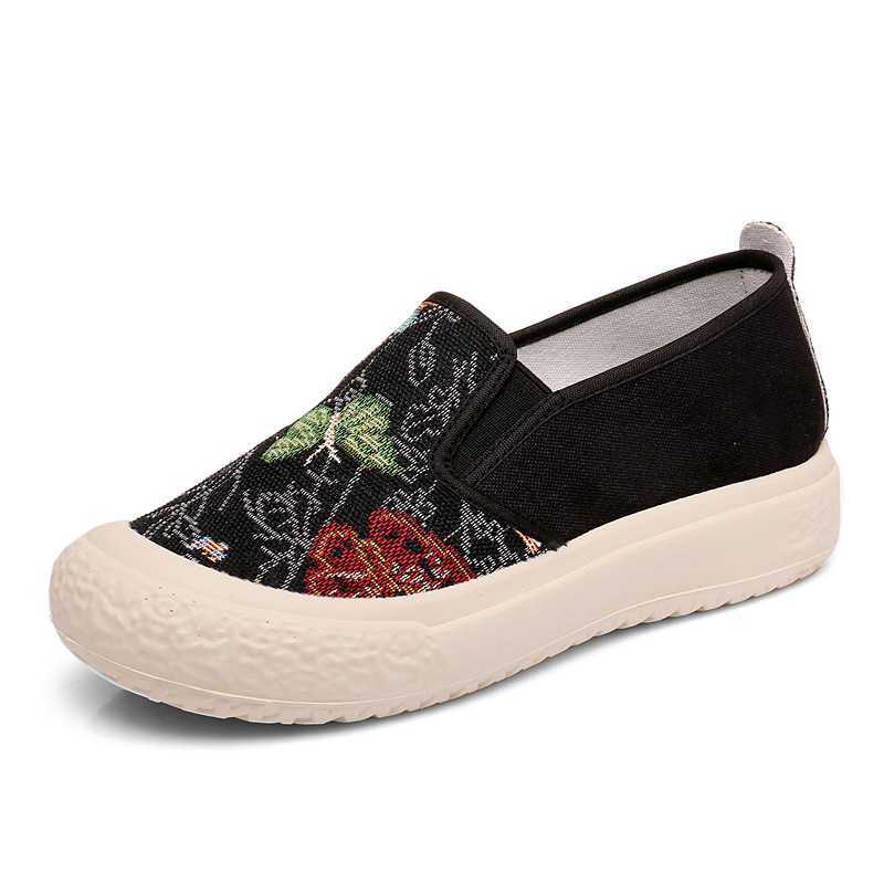 Casual Slip-On tenisice, prozračni poliester gornji dio, PU đon, okrugli vrh, niski gornji dio, 1–3 cm peta