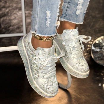 Női sportcipő fűzős, koreai stílus, PU felsőrész, kerek orr, 3–5 cm sarokmagasság