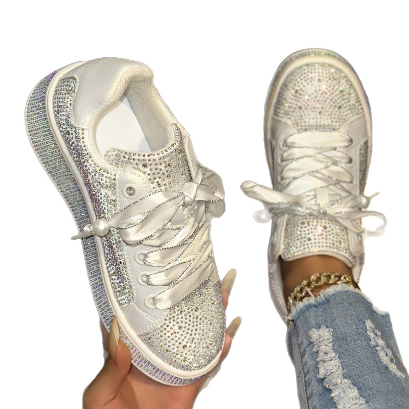 Női sportcipő fűzős, koreai stílus, PU felsőrész, kerek orr, 3–5 cm sarokmagasság