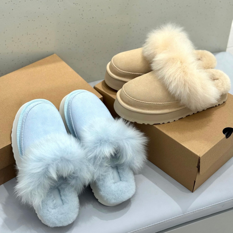 Ženske čizme od ovčje kože s dugom vunom, visoki gornji dio, okrugli vrh, debela gumena potplata, plišasta podstava, umjetna vunena uložak, zima 2025