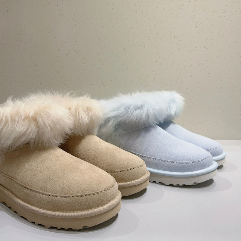 Ženske čizme od ovčje kože s dugom vunom, visoki gornji dio, okrugli vrh, debela gumena potplata, plišasta podstava, umjetna vunena uložak, zima 2025