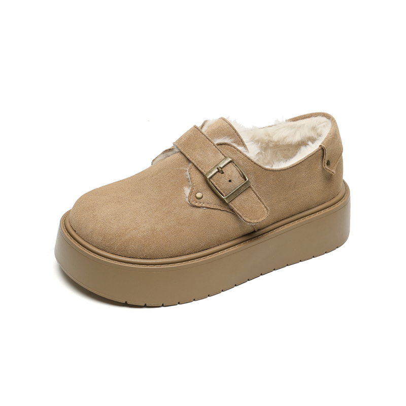 Zimske čizme u Birkenstock stilu, debela potplata, flis-podstava, kopčanje remenom, velur gornji dio, gumeni potplat