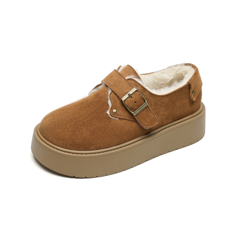 Zimske čizme u Birkenstock stilu, debela potplata, flis-podstava, kopčanje remenom, velur gornji dio, gumeni potplat
