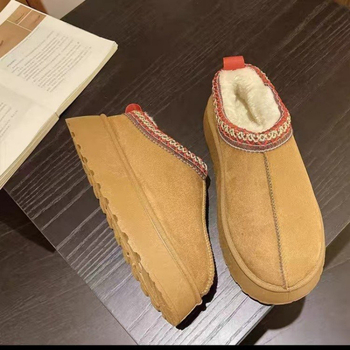 Ženske zimske čizme za snijeg, slip-on, gornji dio od velura, unutarnja podstava od flisa, PU uložak, gumeni potplat, srednja visina čizme