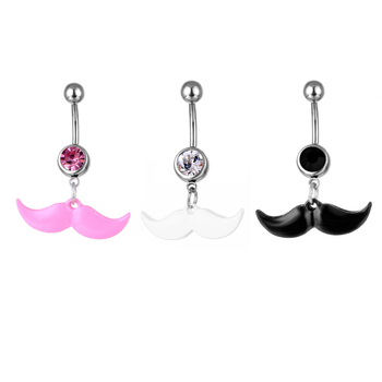 Prsten za pupak - unisex dizajn, listni motiv, materijal: legura, završna obrada: pečeni lak