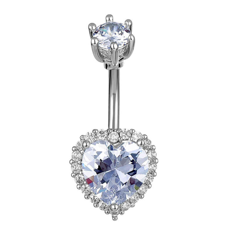 Köldök ékszer — réz, uniszex, virágos dizájn, cirkón kő