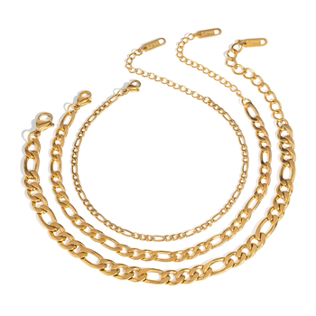 Gležnja narukvica - jednostavan ženski stil, Figaro lanac, Geometrijski oblik, Xia ling jewelry