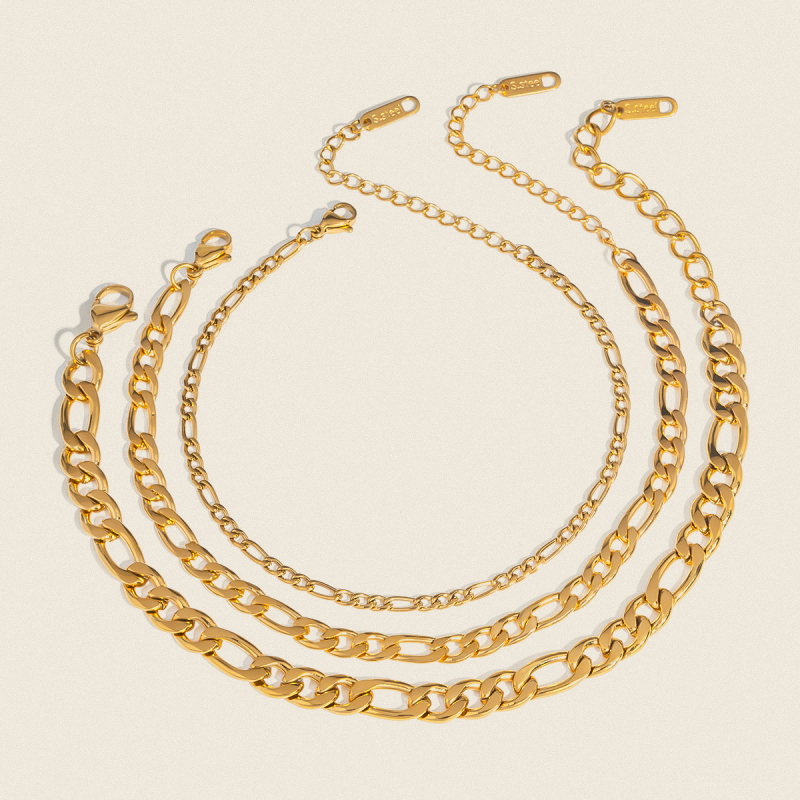 Gležnja narukvica - jednostavan ženski stil, Figaro lanac, Geometrijski oblik, Xia ling jewelry