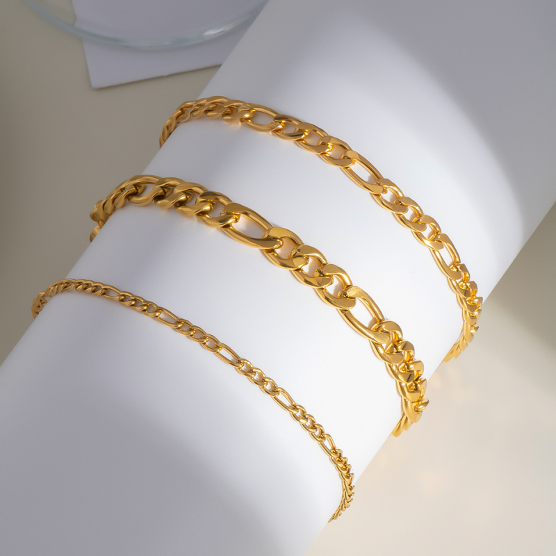 Gležnja narukvica - jednostavan ženski stil, Figaro lanac, Geometrijski oblik, Xia ling jewelry