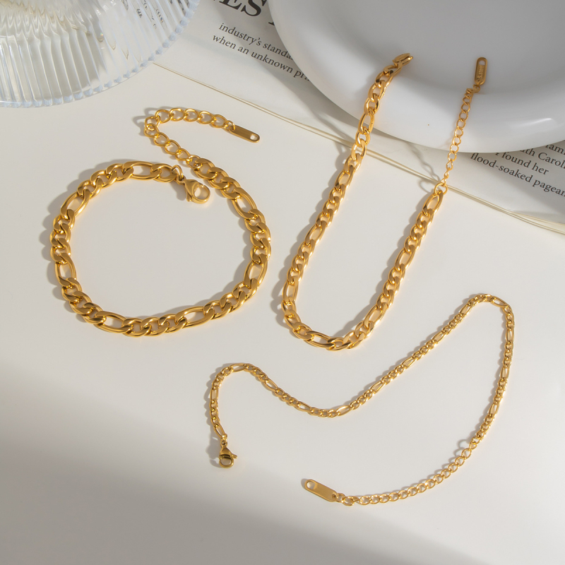 Gležnja narukvica - jednostavan ženski stil, Figaro lanac, Geometrijski oblik, Xia ling jewelry