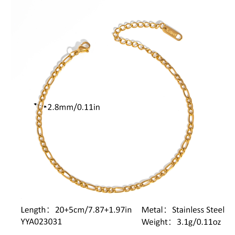 Gležnja narukvica - jednostavan ženski stil, Figaro lanac, Geometrijski oblik, Xia ling jewelry