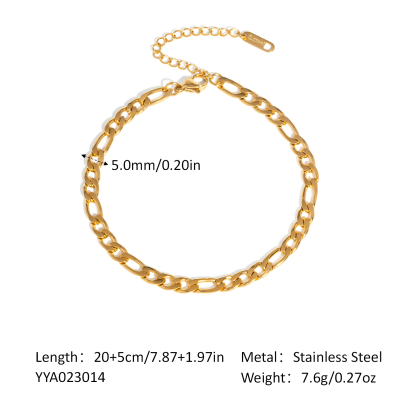 Gležnja narukvica - jednostavan ženski stil, Figaro lanac, Geometrijski oblik, Xia ling jewelry