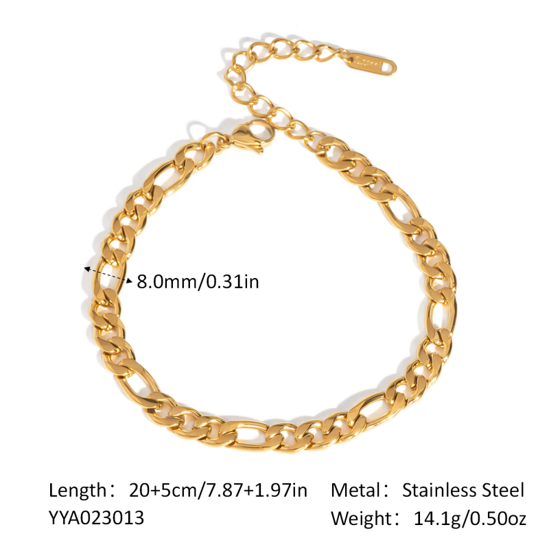 Gležnja narukvica - jednostavan ženski stil, Figaro lanac, Geometrijski oblik, Xia ling jewelry