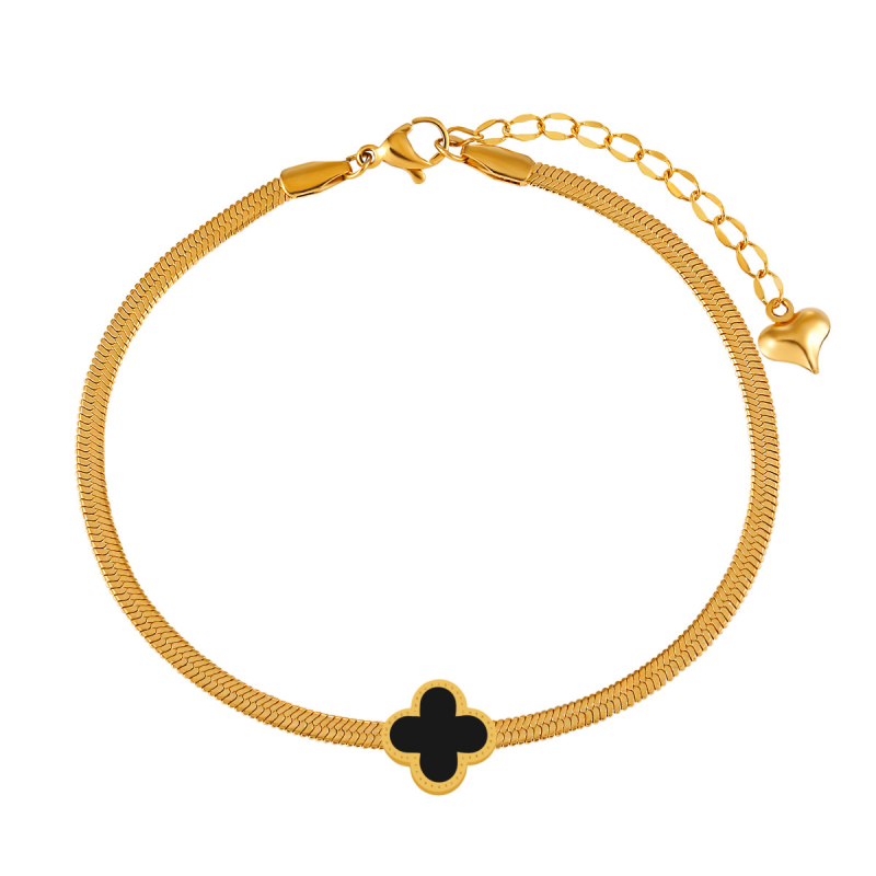 Kayado Brățară gleză din oțel titan cu Four-Leaf Clover - Jl0056