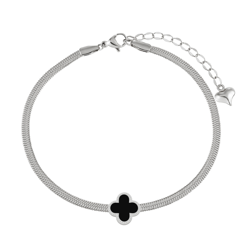 Kayado Brățară gleză din oțel titan cu Four-Leaf Clover - Jl0056
